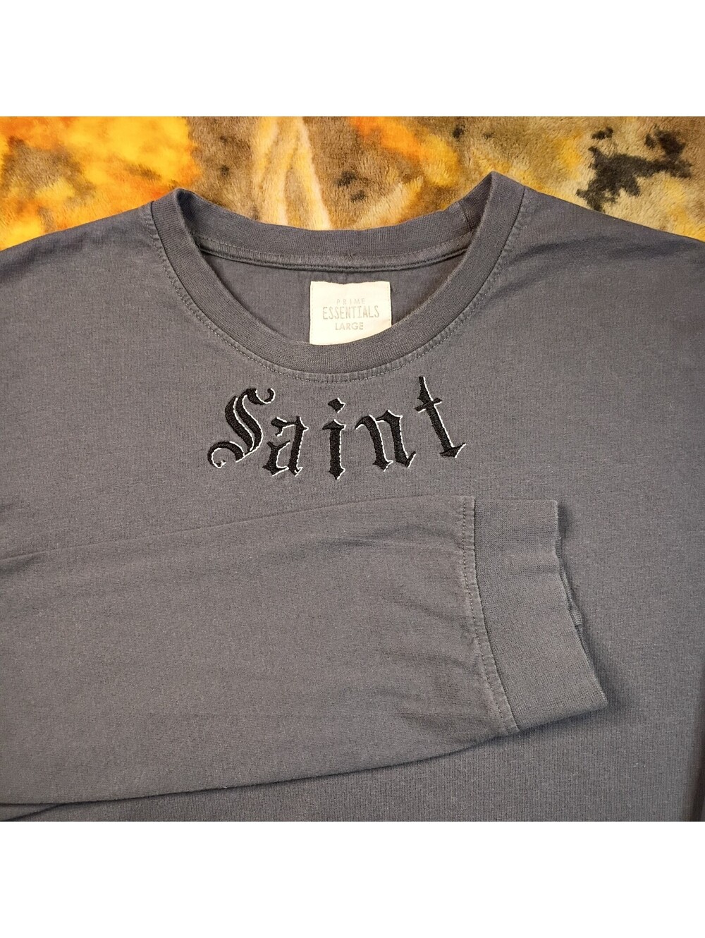 Fear of God Essentials Saint Embroidered Long Sleeve Shirt Large